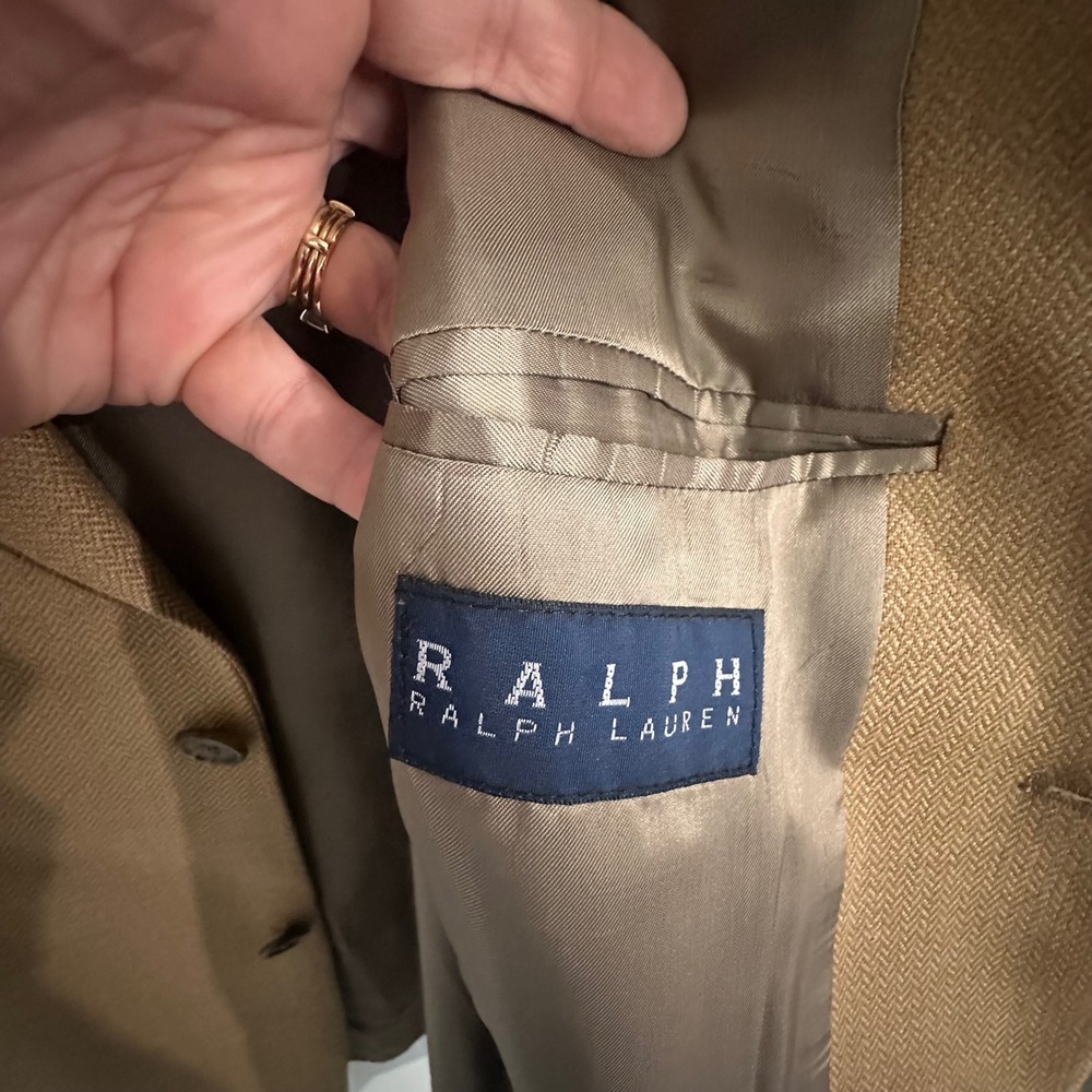 Ralph Lauren Dillard's Men's 42R Beige Brown 90% Wool 10% Cashmere Blazer - Picture 5 of 9